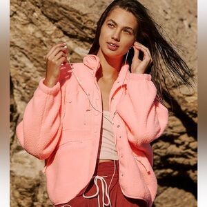 FREE PEOPLE Movement Hit the Slopes Fleece Jacket Just Peachy
